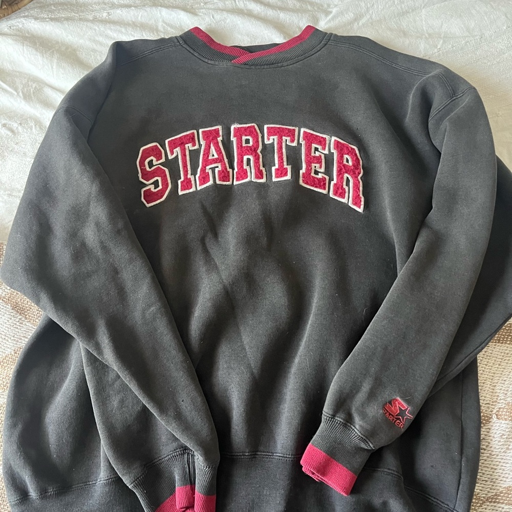 STARTER Black and Red Crew Neck Sweater